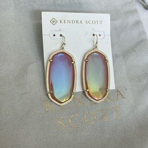 RARE! Kendra Scott tangerine irridescent Danielle
